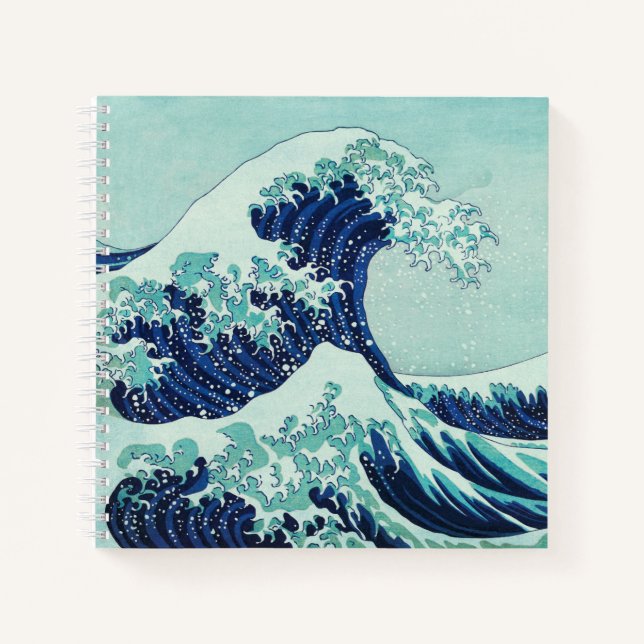 Carnet Vagues bleues Hokusai (Devant)
