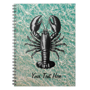 Carnet Vagues de plage d'été océanique homard Personnalis