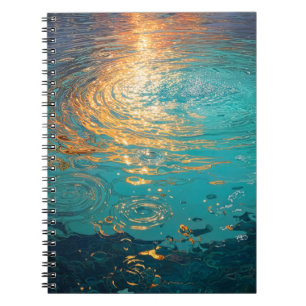 Carnet Vagues d'eau abstraites avec lumière dorée du sole