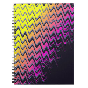 Carnet Vagues d'horreur rose et jaune