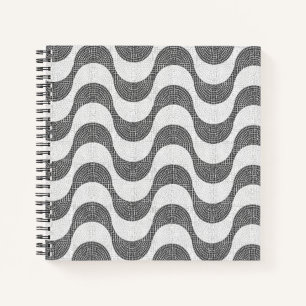 Carnet vagues noires et blanches en pavé portugais