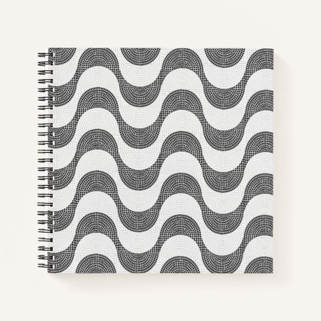 Carnet vagues noires et blanches en pavé portugais (Devant)