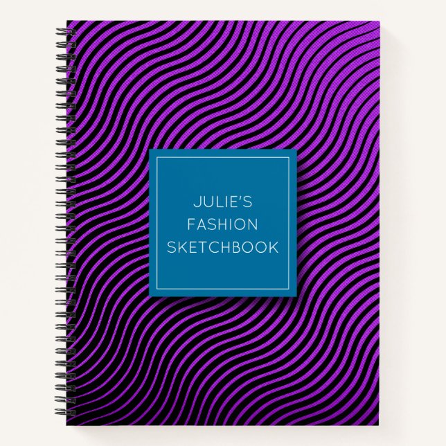 Carnet Vagues optiques personnalisées (Devant)