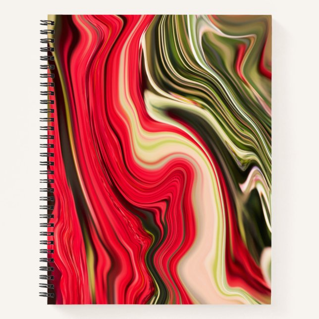 Carnet Vagues rouges et vertes (Devant)