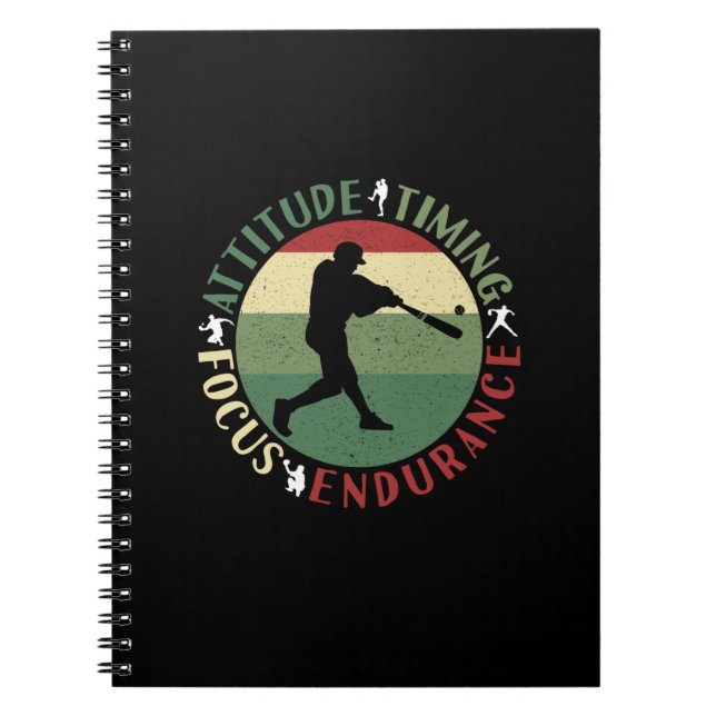 Carnet Valeurs de l'équipe de baseball motivationnel (Devant)