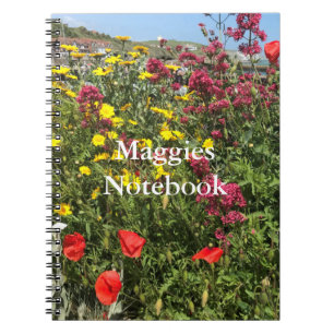 Carnet Vallée rouge, marguerites jaunes et pavois rouges