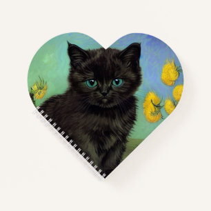 Carnet Van Gogh Chat noir Fleurs jaunes