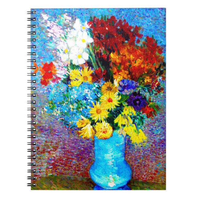 Carnet Van Gogh Flowers dans un Vase Bleu (Devant)