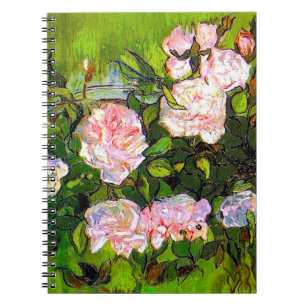 Carnet Van Gogh Vie morte avec des roses roses roses