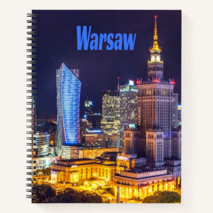 Carnet Varsovie Pologne Nuit Skyline Varsovie Spire