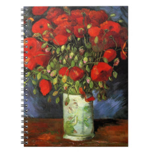 Carnet Vase avec des pavots rouges par Vincent Van Gogh