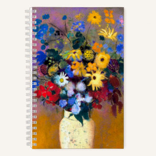 Carnet Vase blanc avec fleurs Odilon Redon