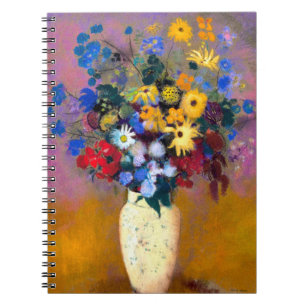 Carnet Vase blanc avec fleurs Odilon Redon