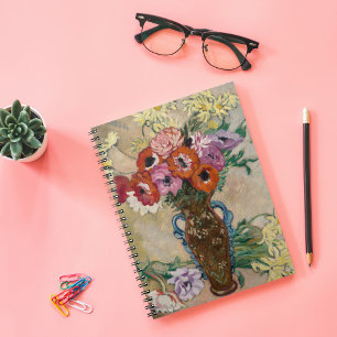 Carnet Vase décorée avec des anémones Louis Valtat