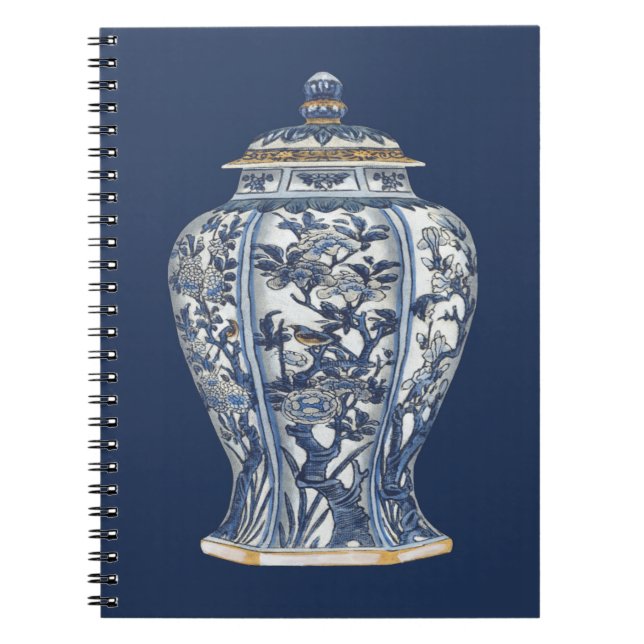 Carnet Vase en porcelaine bleue et blanche de Vision Stud (Devant)