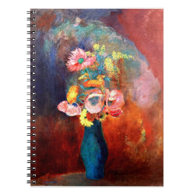 Carnet Vase éthérée de fleurs, tableau d'Odilon Redon (Devant)