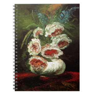 Carnet Vase vintage avec Peonies, Vincent van Gogh.