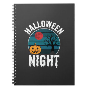 Carnet Vecteur d'arbre de citrouille de nuit d'Halloween