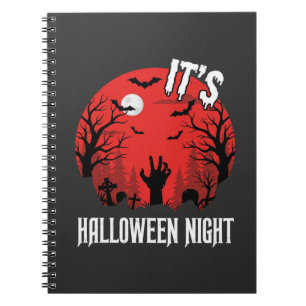 Carnet Vecteur de cimetière effrayant de nuit d'Halloween