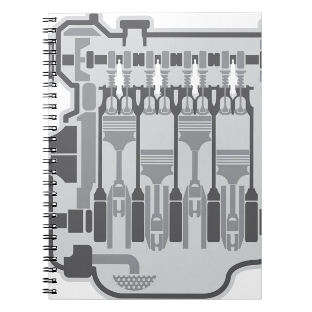 Carnet vecteur de moteur de 4 cylindres (Devant)