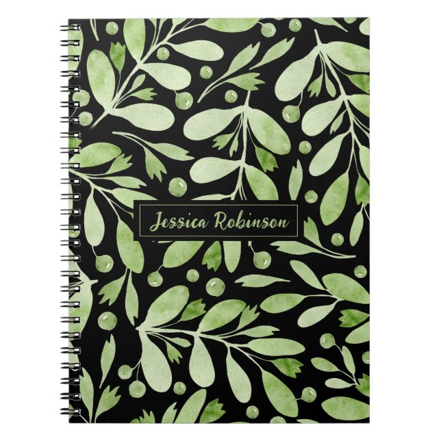 Carnet Végétation d'été Spirale noire personnalisée (Devant)