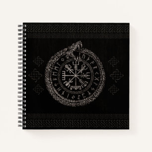 Carnet Vegvisir avec Ouroboros et runes