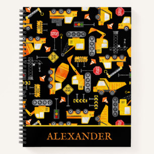 Carnet Véhicules de construction à l'aquarelle pour enfan