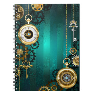 Carnet Veille bijoux Steampunk sur un Arrière - plan vert