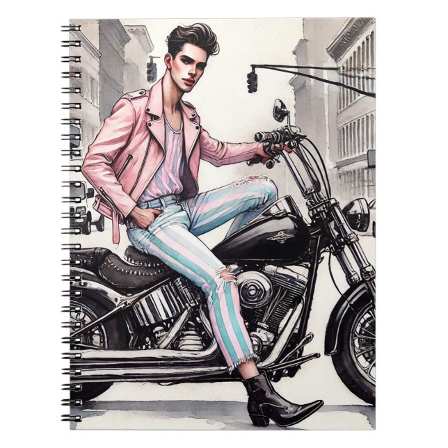 Carnet Vélo rose chaud (Devant)
