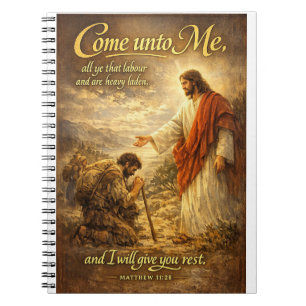 Carnet Venez à moi Matthieu 11:28 Verset biblique