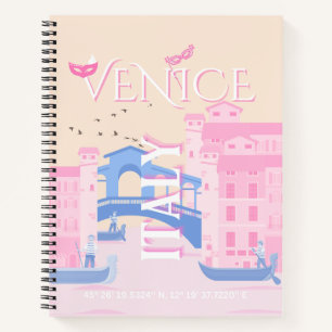 Carnet Venise Travel Art, Italie, Travel Art, Rose