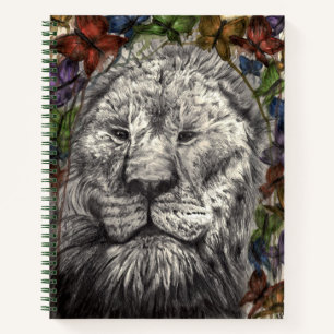 Carnet Vent sous mes ailes Lion Papillon Art animalier