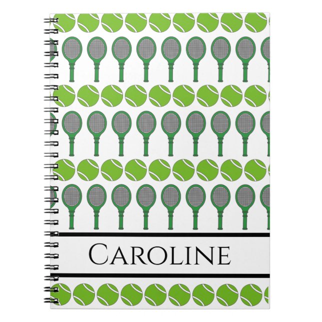 Carnet Ventilateur sportif de tennis et de boules vertes (Devant)