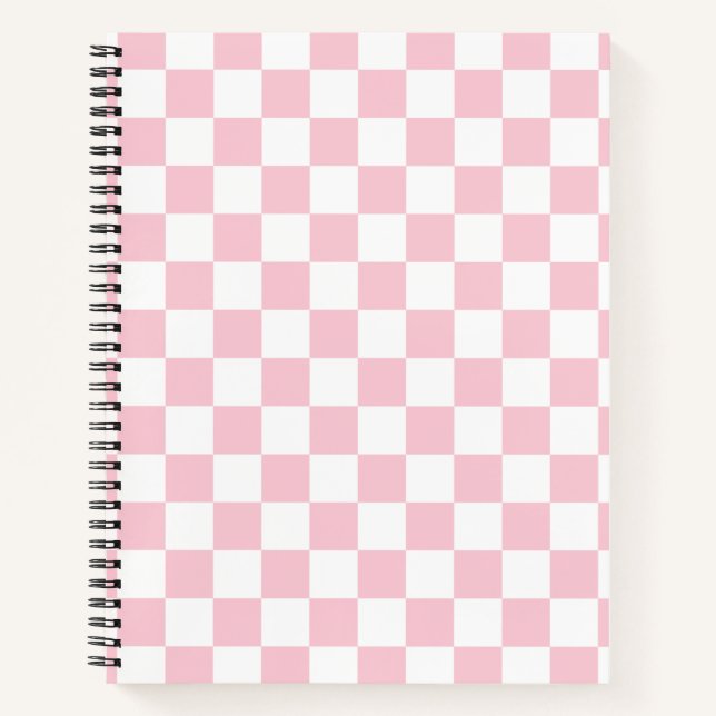 Carnet Vérifier le Motif de tableau de bord rose et blanc (Devant)