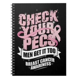 Carnet Vérifiez votre Pecs Hommes Sensibilisation au canc
