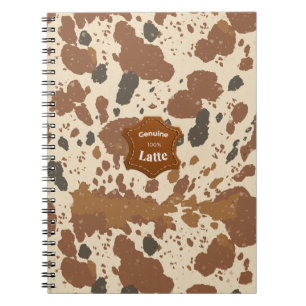 Carnet Véritable latte 100% Esthétique café en cuir de