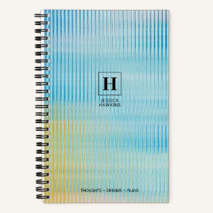 Carnet Verre Prismatique Jaune Bleu Clair Monogramme Clas