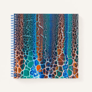 Carnet Verre Turquoise orange abstrait