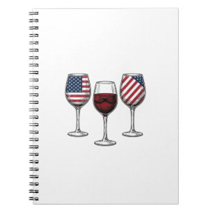 Carnet Verres à vin patriotiques dessin de t-shirt vector