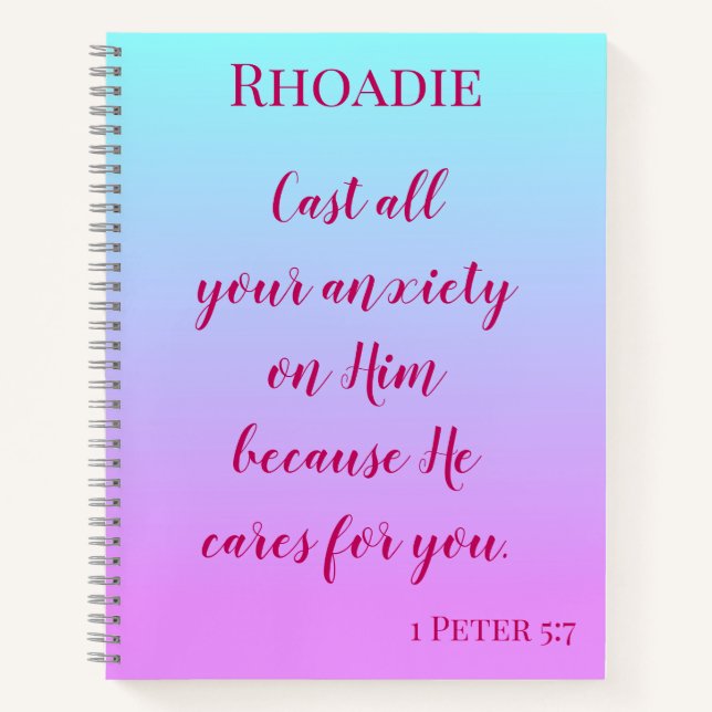 Carnet Verse d'encouragement de la Bible violet et bleu O (Devant)