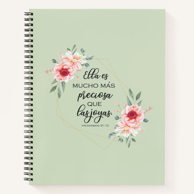 Carnet verset biblique espagnol Proverbios 31:10 (Devant)
