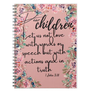 Carnet Versets bibliques pour enfants chéris 1 Jean 3:18