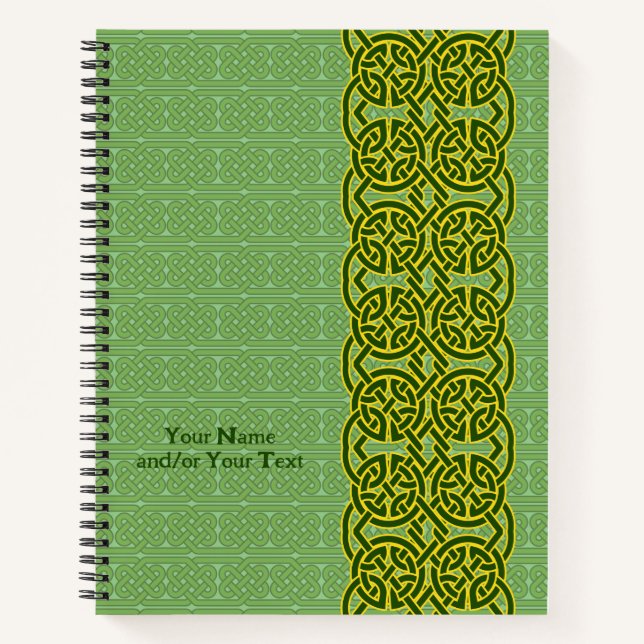 Carnet vert avec Motif de style celtique (Devant)