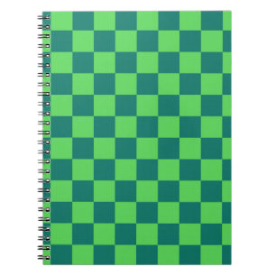 Carnet Vert bleu À damiers En vichy Motif