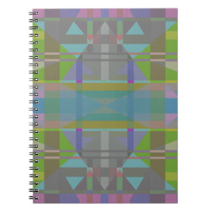 Carnet Vert bleu violet géométrique