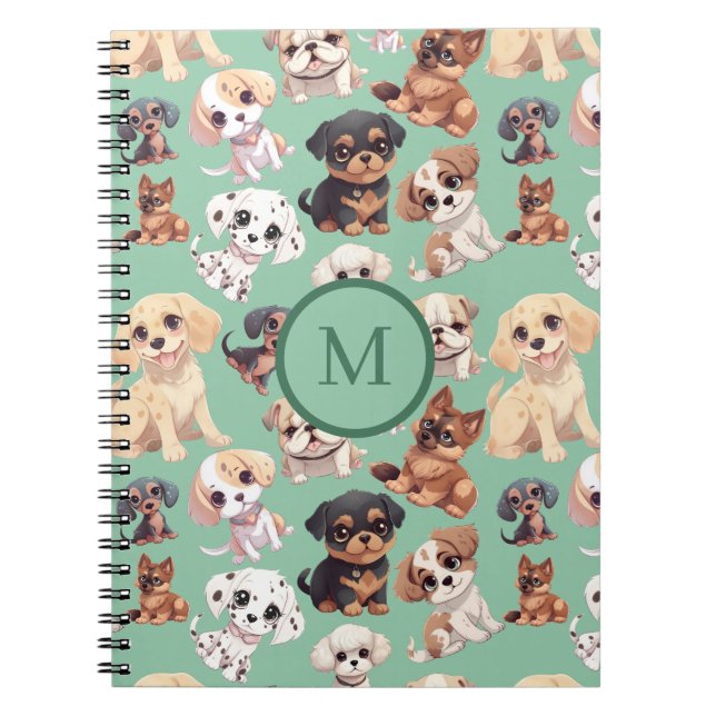 Carnet Vert Chien Chien Chien Mignonne (Devant)