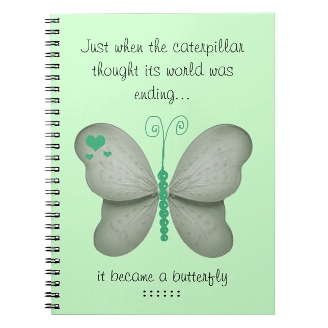 Carnet vert de papillon (Devant)