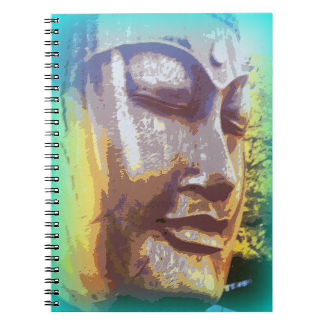 Carnet Vert de visage de Bouddha (Devant)