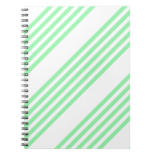 Carnet Vert et blanc cinq bandes motif (Devant)