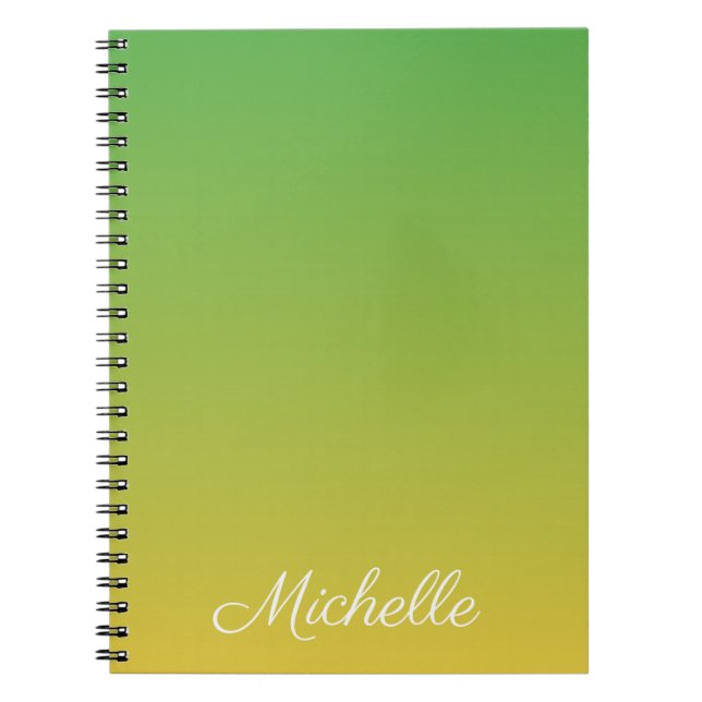 Carnet Vert et jaune foncé personnalisé (Devant)